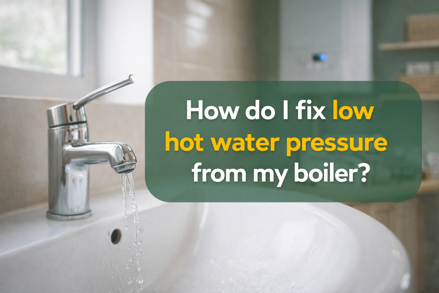 How do I fix low hot water pressure from my boiler