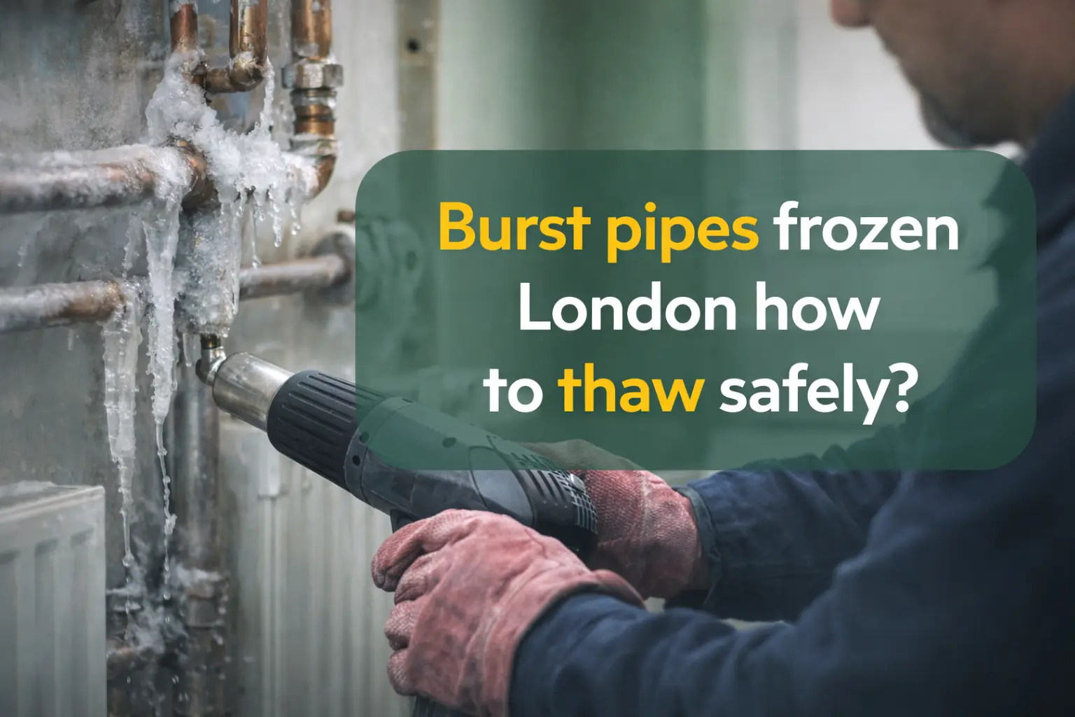 Burst pipes frozen London how to thaw safely?